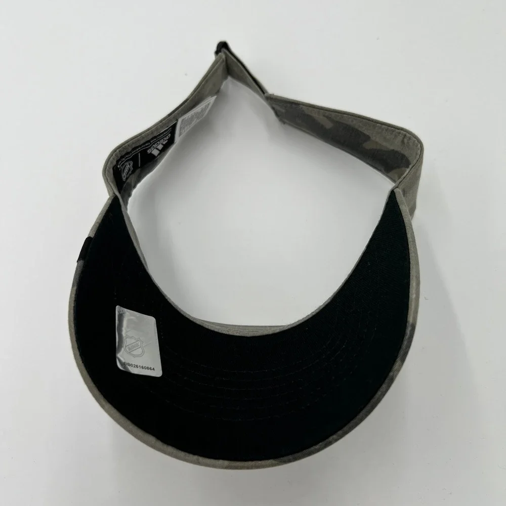 Adidas Pittsburgh Penguins NHL Visor Gray Camo‎ Adjustable Hat One Size NWT